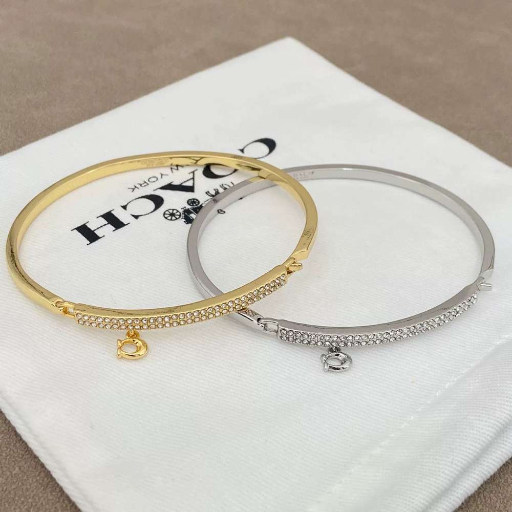 Coach Diamond Flower Horseshoe Bangle